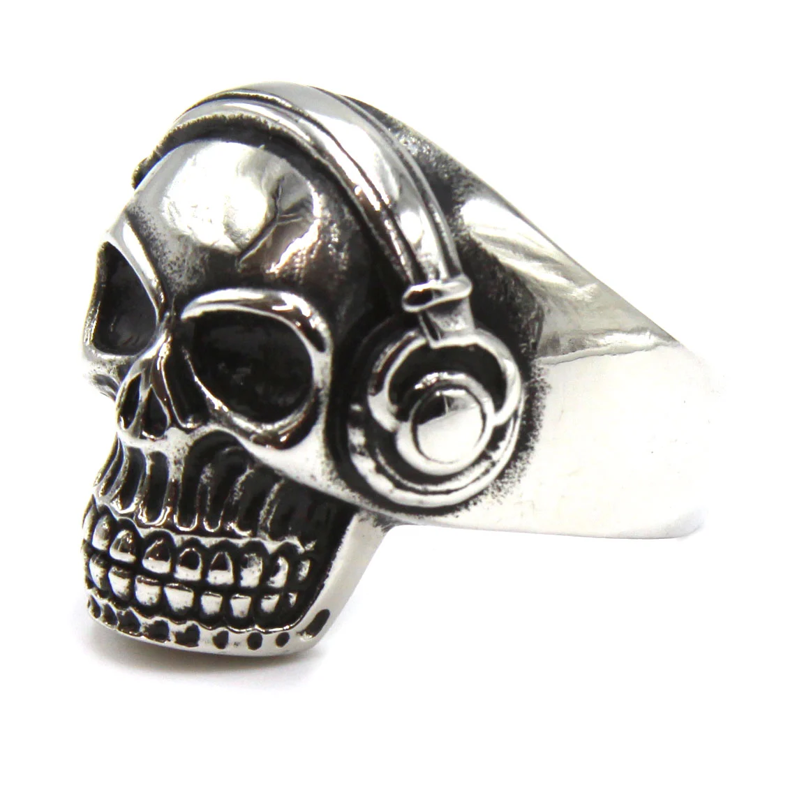 Anillo de Acero Inoxidable Calavera Cool Audifonos