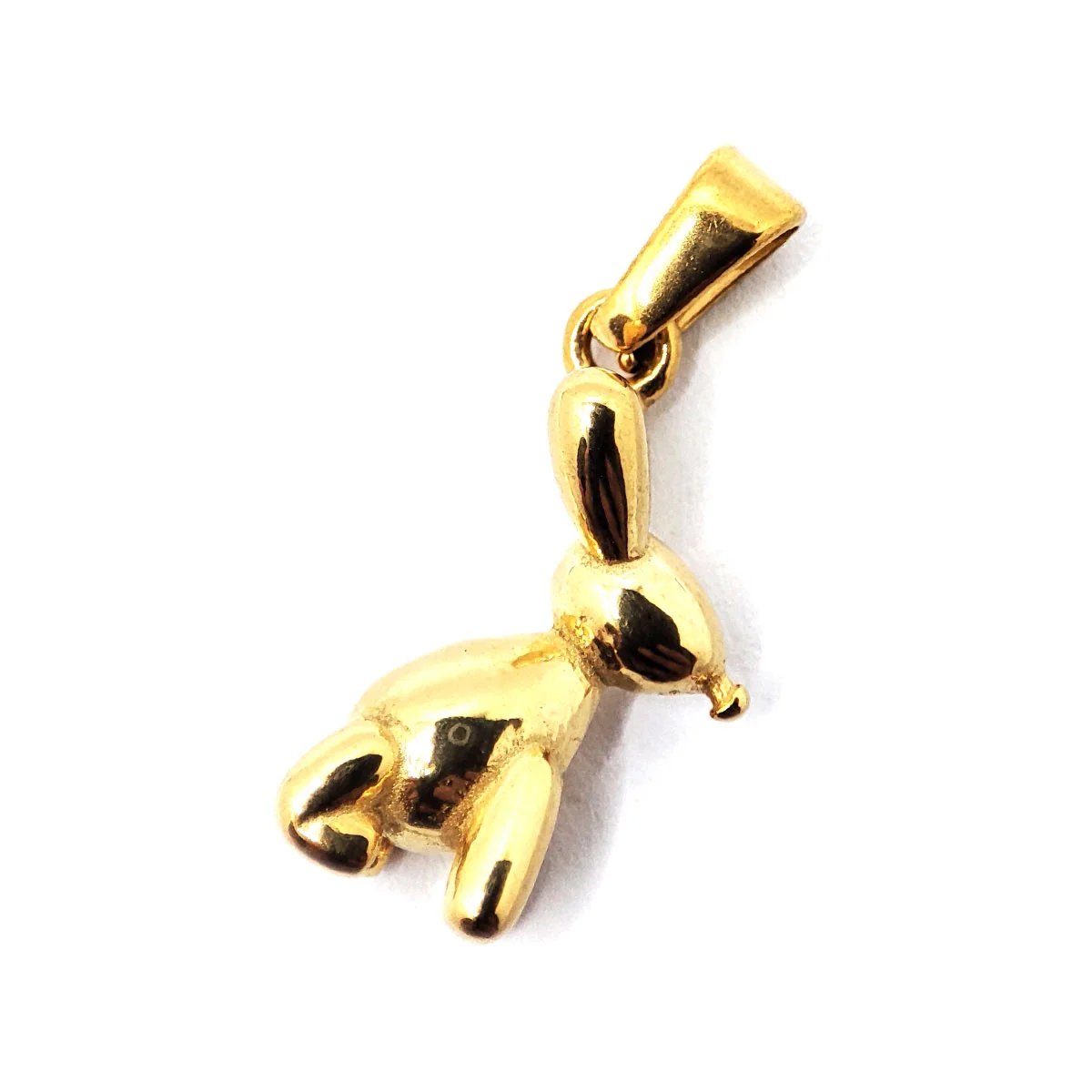 Dije Acero Dorado Conejo Sentado Globoflexia Conejito