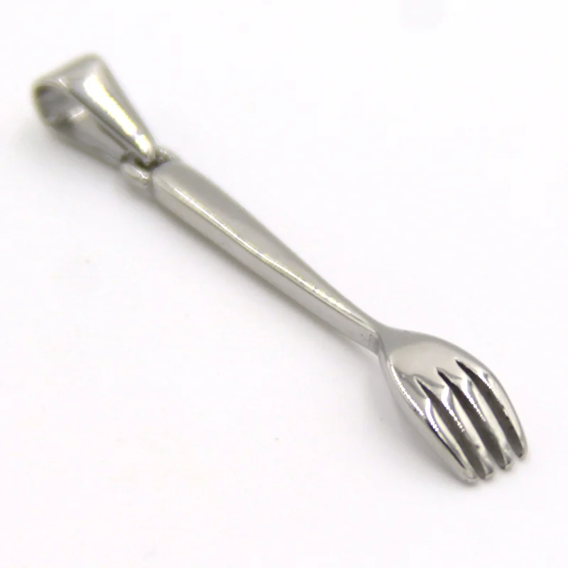 Dije Acero Inoxidable Plateado Tenedor Mini