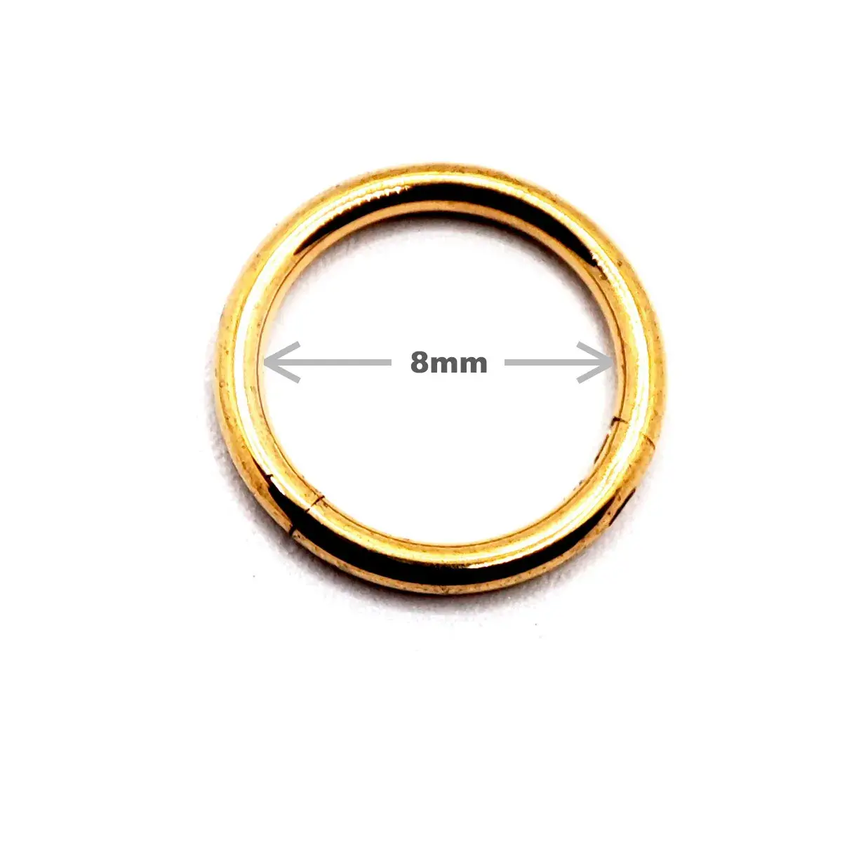 Arete Acero Dorado Tipo Piercing Aro Liso 8mm Clicker