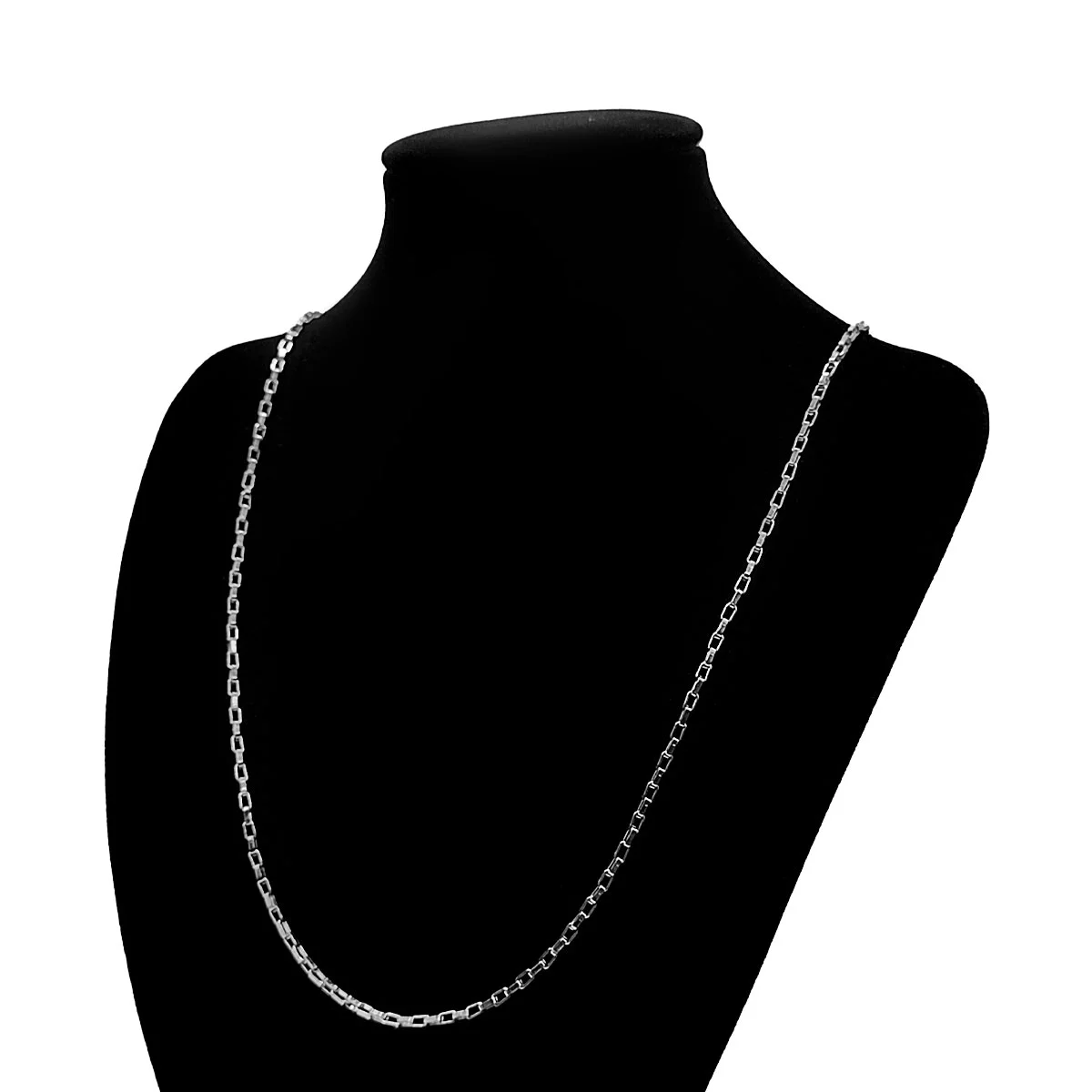 Cadena Acero Plateado Eslabon diseño rectangular Moderno