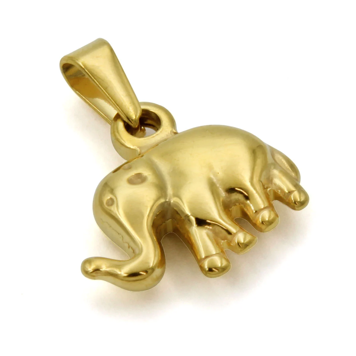 Dije Acero Dorado Elefante Amuleto Buena Suerte Sabiduria