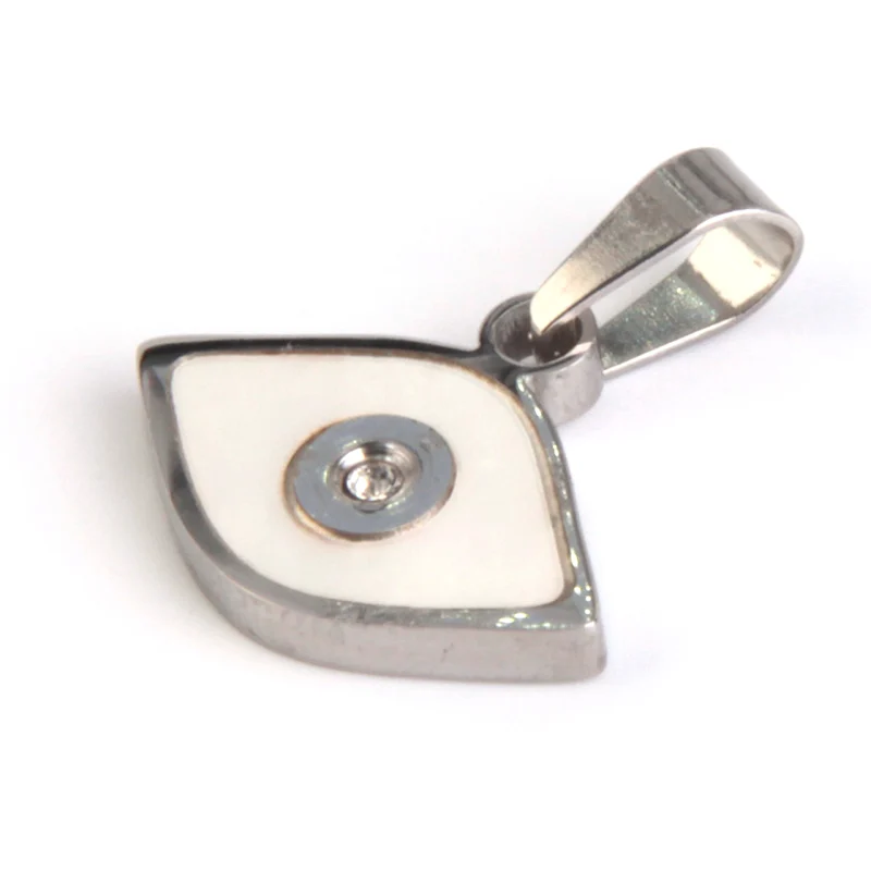 Dije Acero Plateado Ojo Protector Madre Perla Zirconia