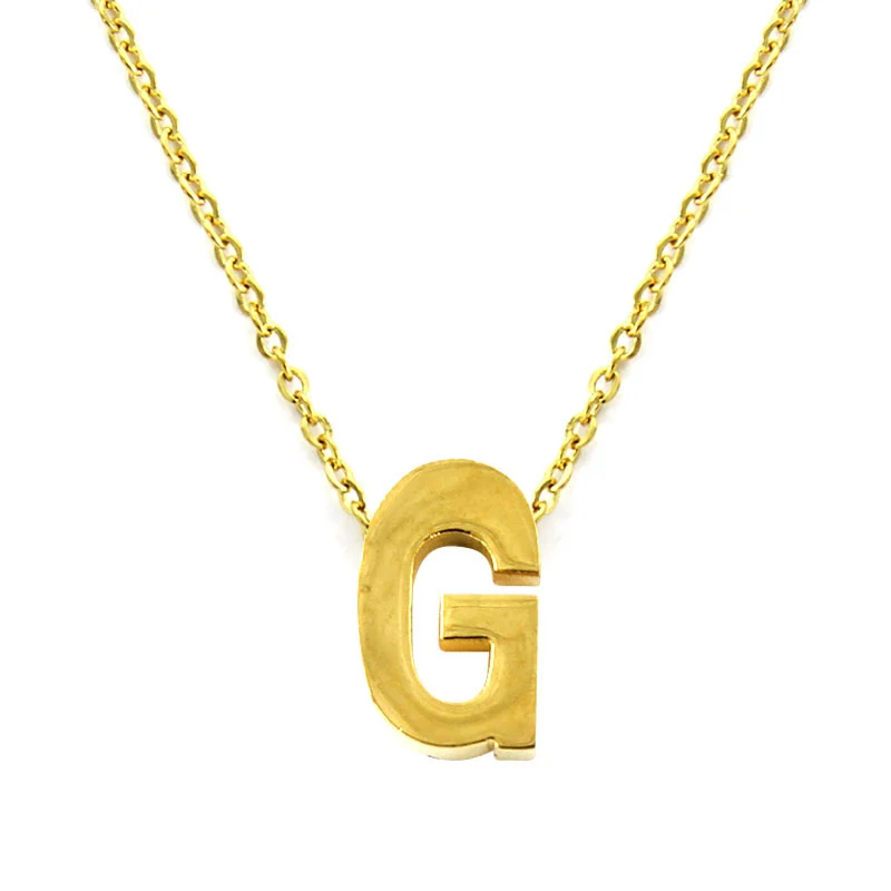 Collar Acero Inoxidable Dorado Letra G Pequeña Nice