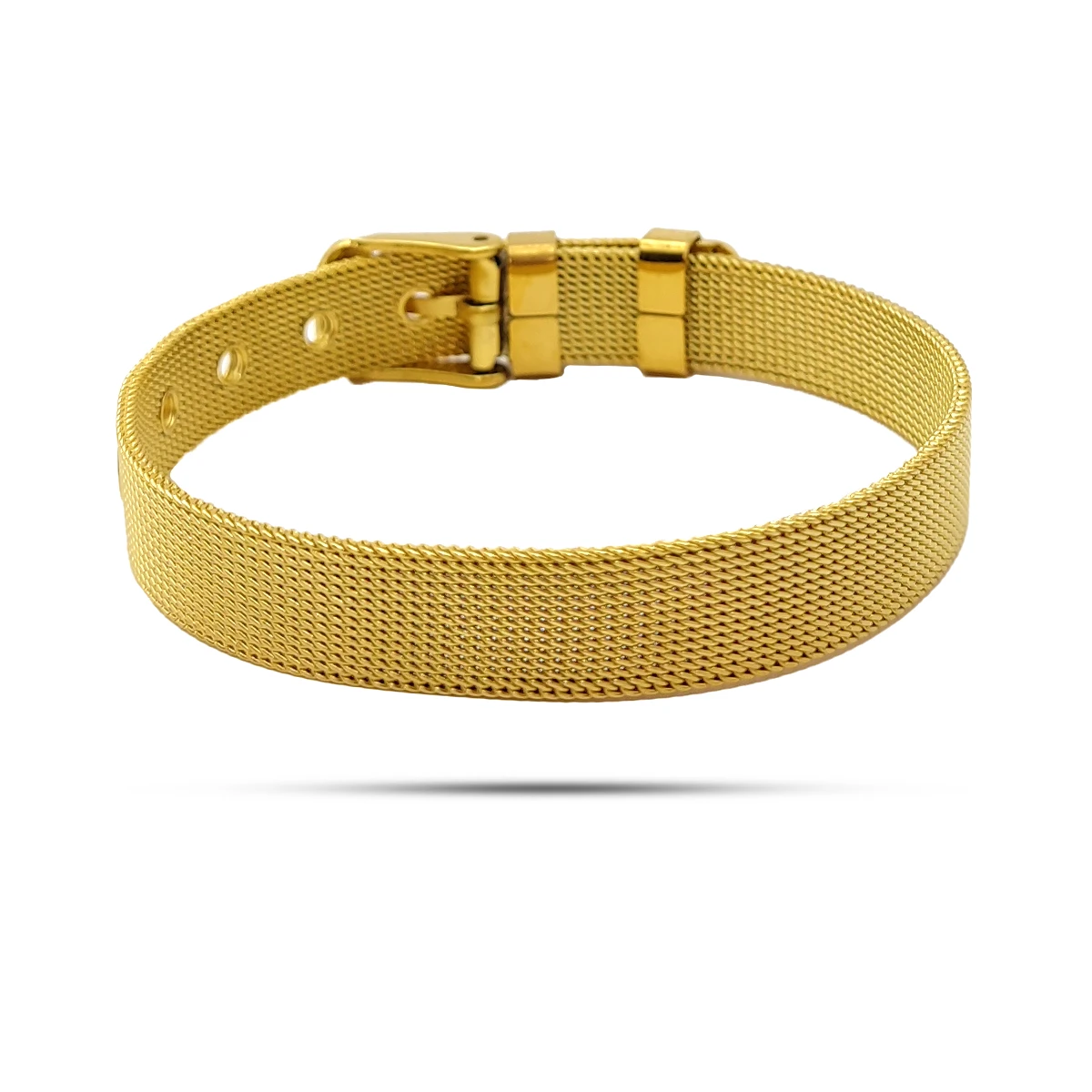 Pulsera Acero Tipo Cinturón Malla con Hebilla Ajustable