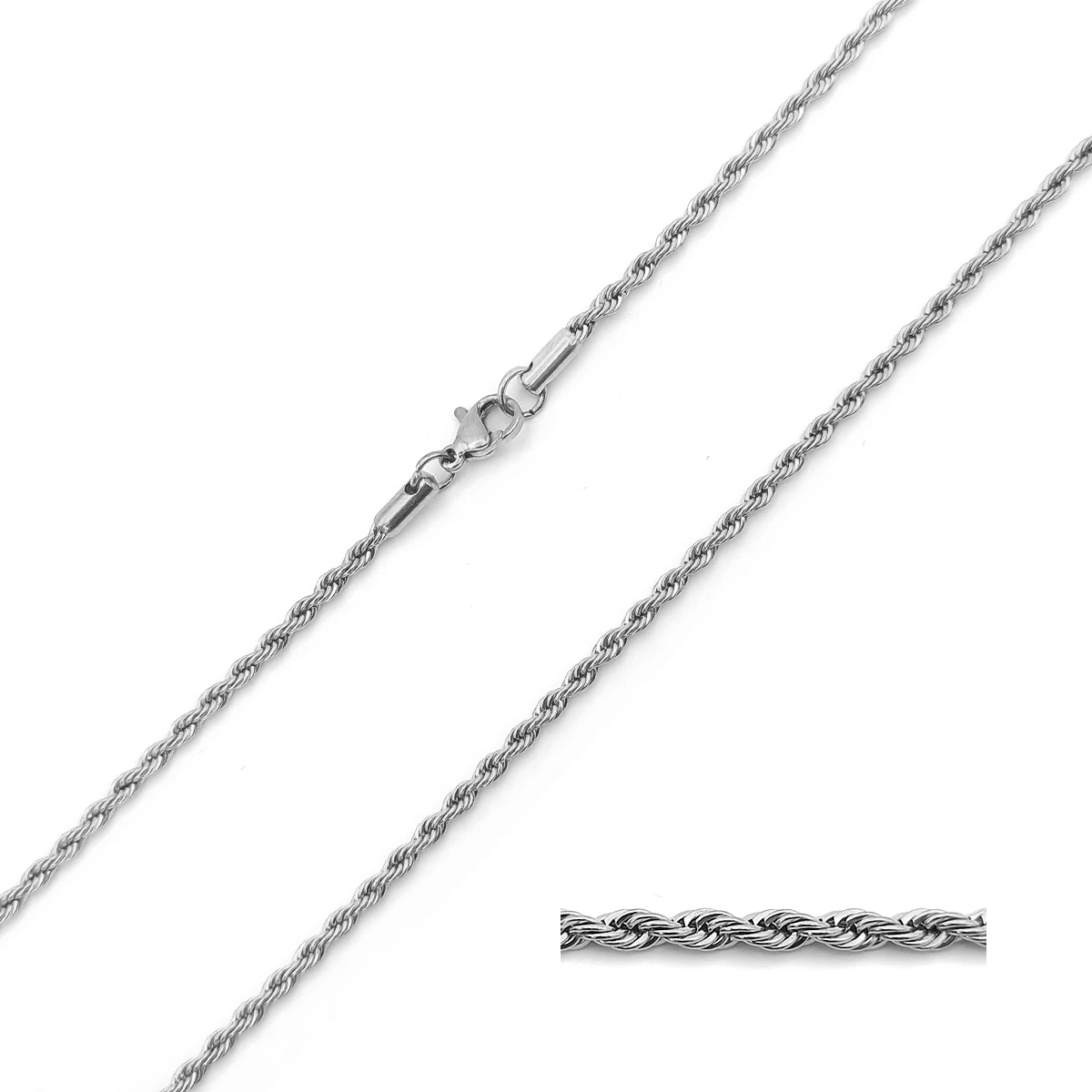 Cadena Acero Inoxidable Torzal Casual Clásico para Hombre