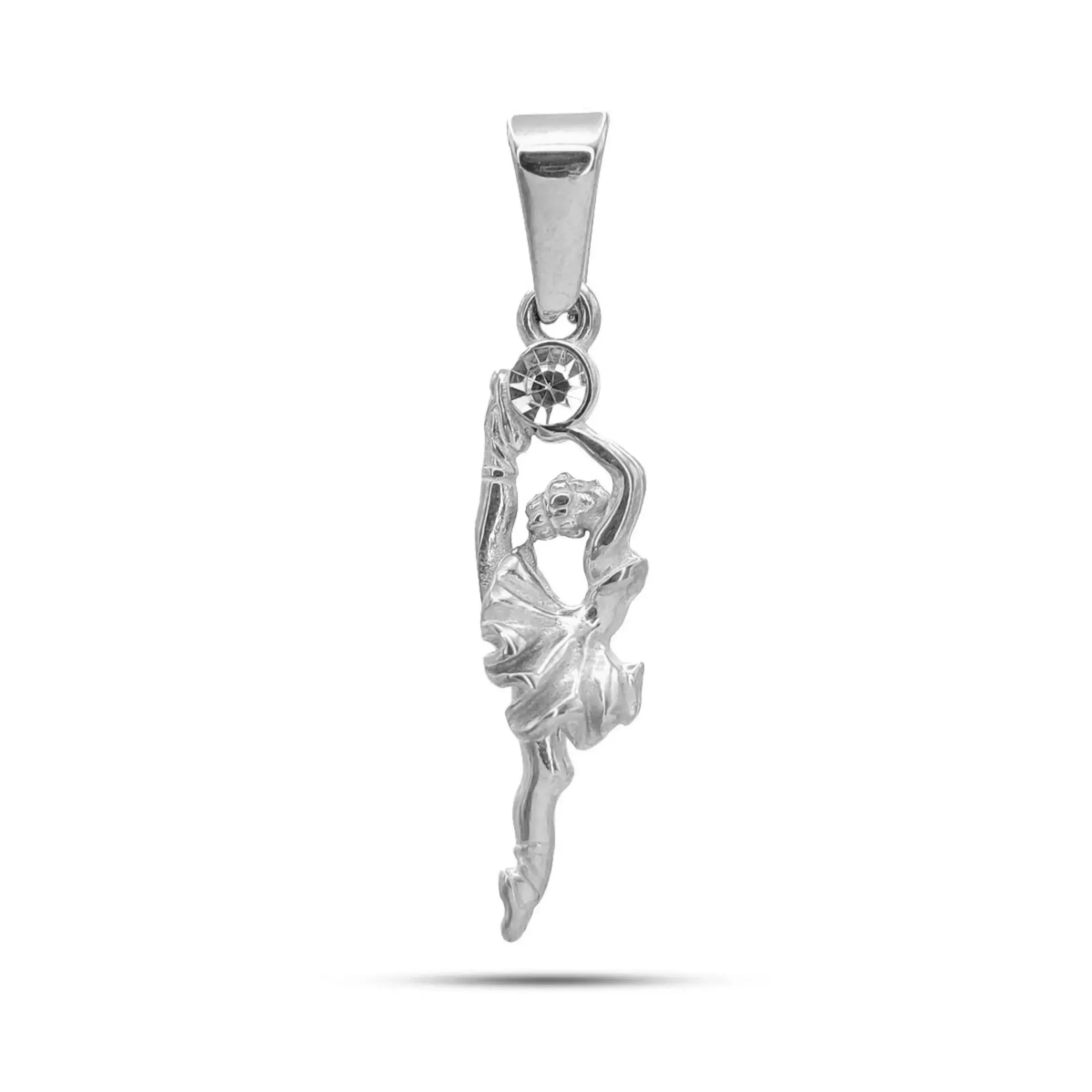 Dije Acero Bailarina Danza Ballet Sosteniendo Cristal