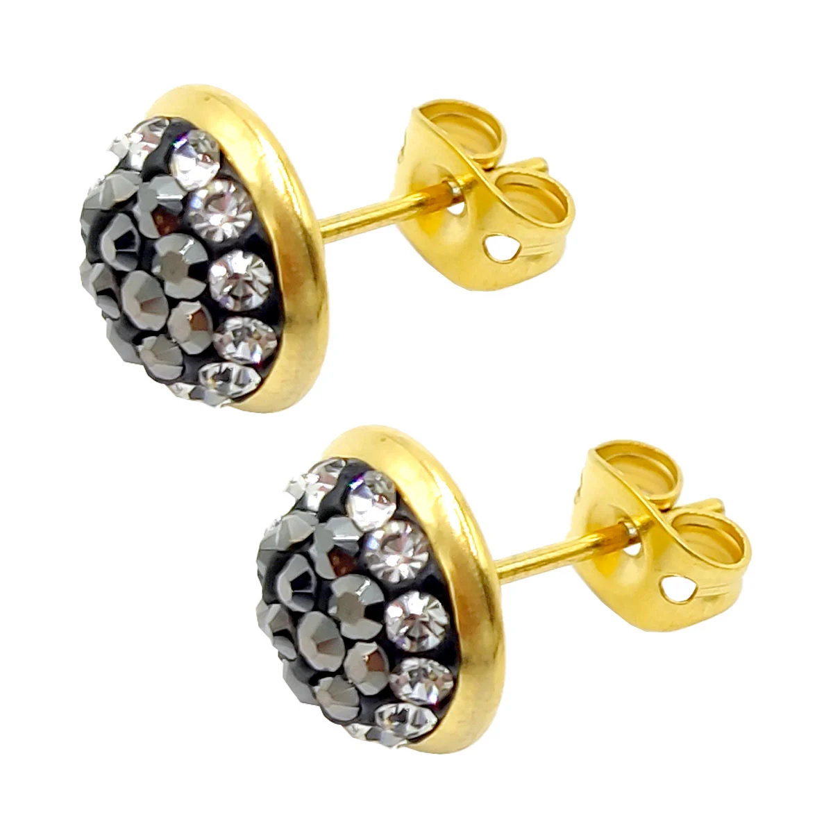 Set Joyeria Acero Inoxidable Dorado Piedra Gota Cafe