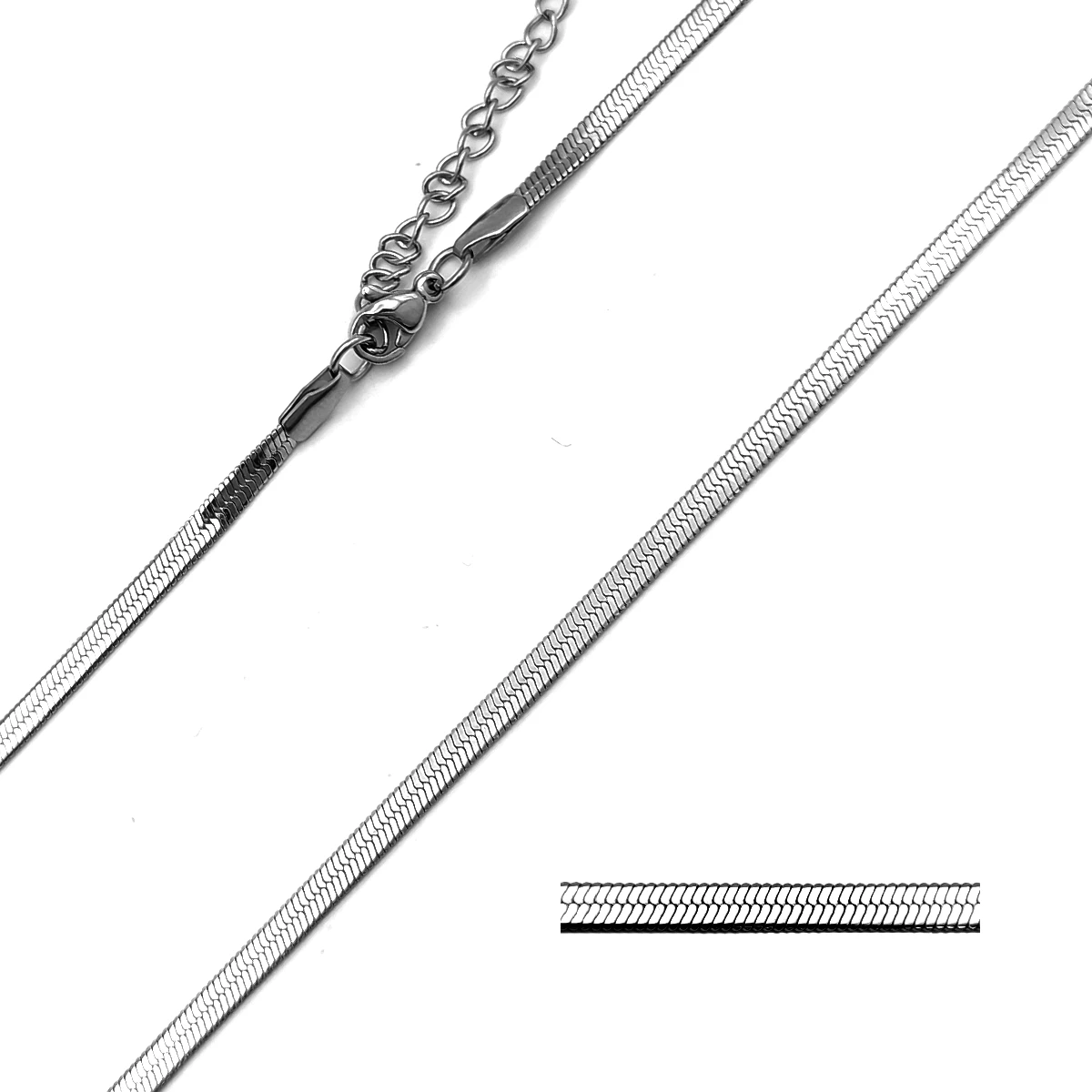 Cadena Acero Inox Planchada Panza de Vibora Elegante
