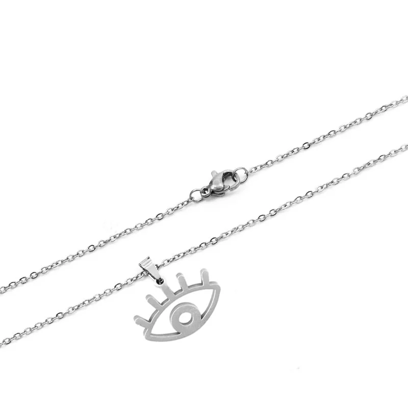 Set de Joyeria Acero Inox Plateado Contorno Ojos Pestañas
