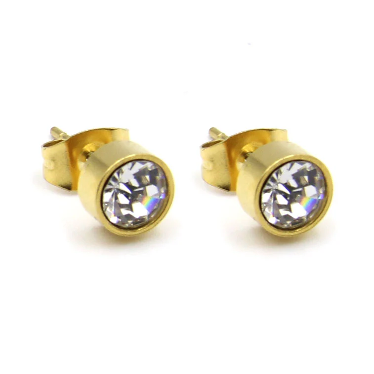 Set Joyeria Acero Dorado Cadena Aretes Dije Lagartija