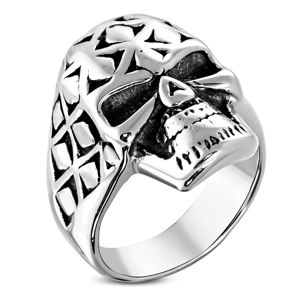 Anillo de Acero Diseño Calavera Monograma