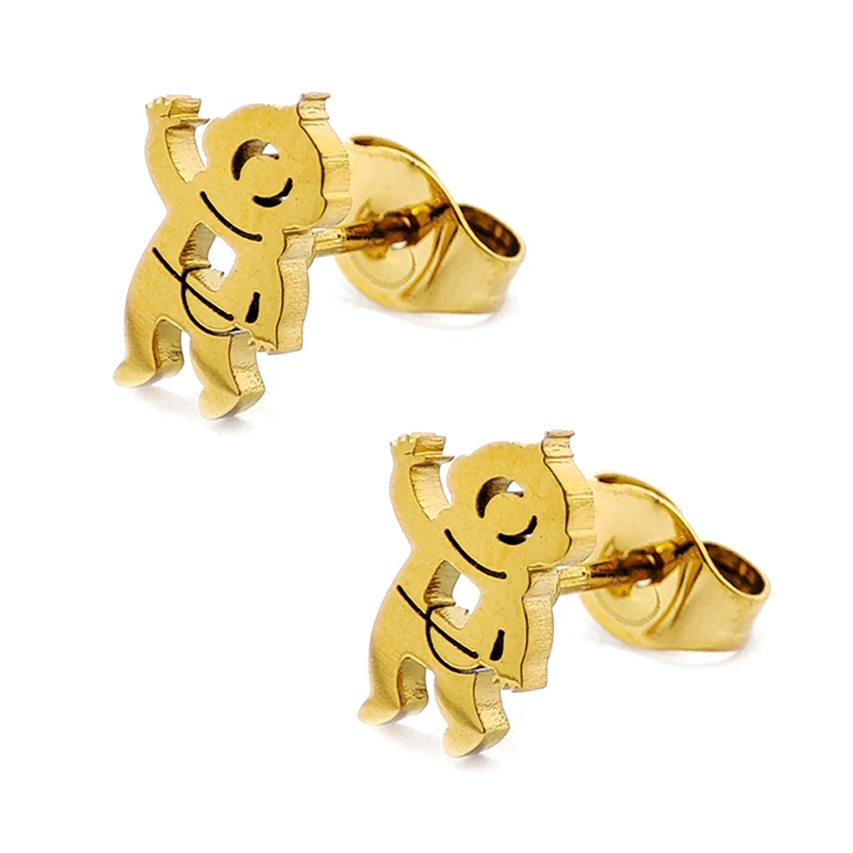 Set Joyeria Acero Inox Dorado Traje Astronauta Espacio