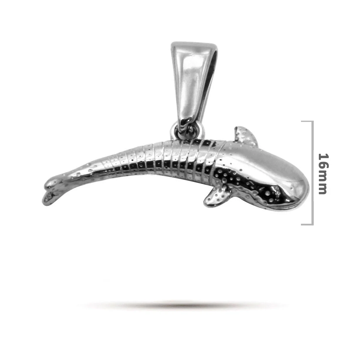 Dije Acero Inoxidable Plateado Tiburon Ballena 16mm