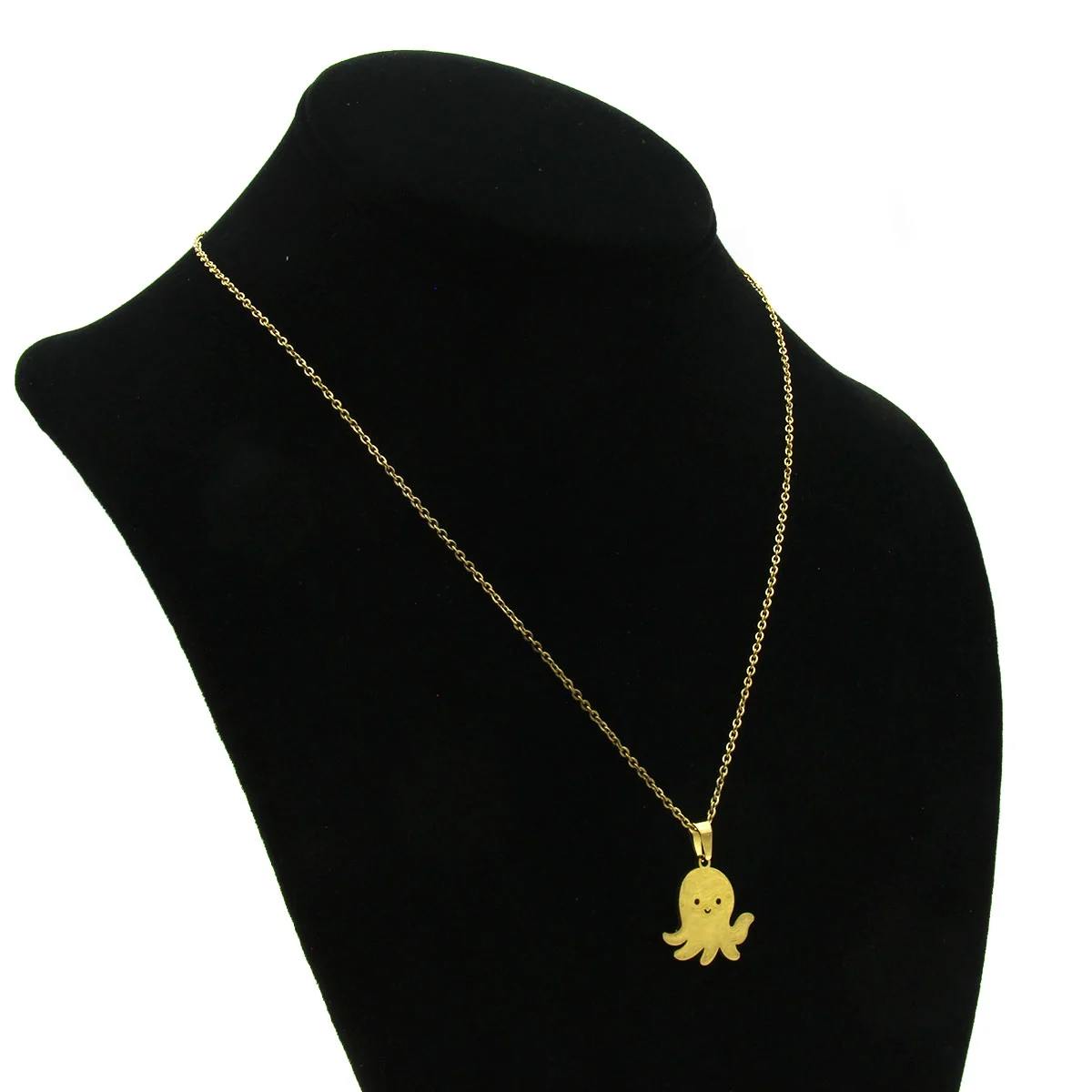 Set Joyeria Acero Dorado Pulpo Pulpito Feliz Sonrisa