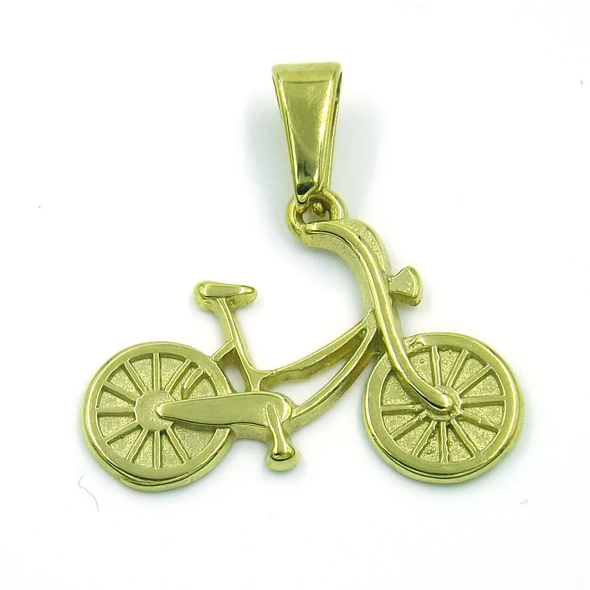Dije Acero Dorado Bicicleta Clásica Antigua