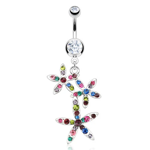 Piercing para Ombligo de Acero Quirúrgico Lluvia de Flores