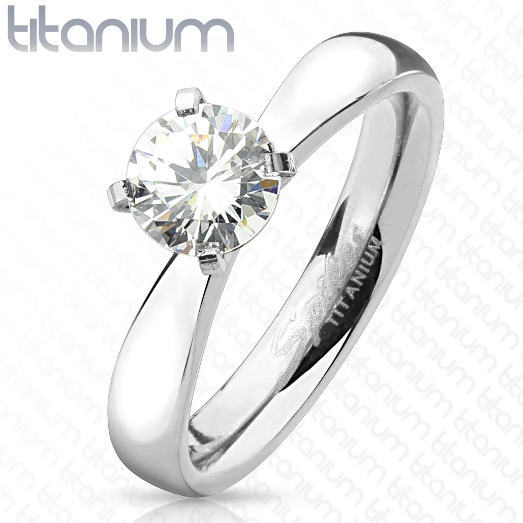Anillo de Titanio Diseño Compromiso Solitario Lux