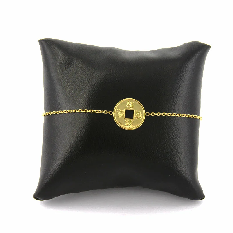 Pulsera Acero Inoxidable Dorado Moneda Cash Chino