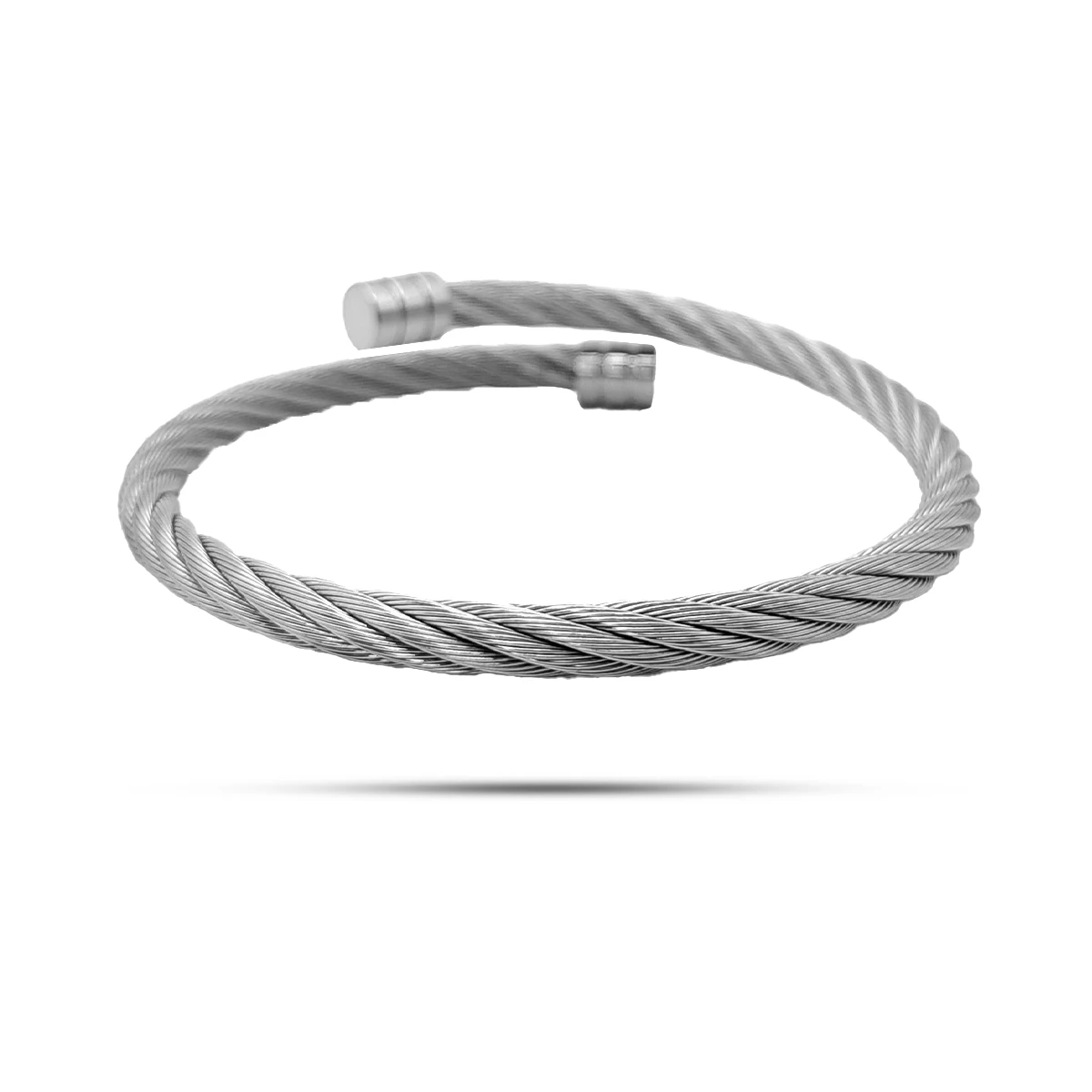 Pulsera Acero Inox Cuerda Torcida Cable Twist Ajustable