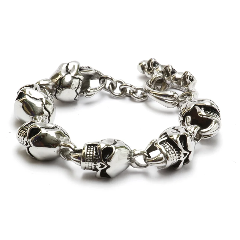 Pulsera de Acero Inoxidable Calaveras Chopper
