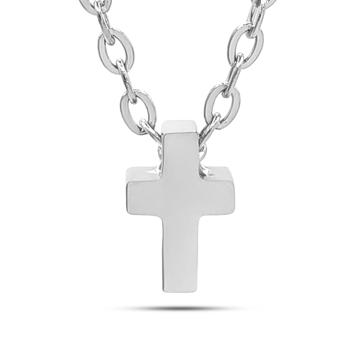 Collar Acero Inox Mini Cactus Cruz Latina Lisa 8 mm