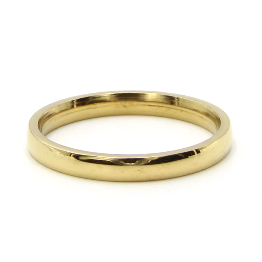 Anillo Acero Dorado Argolla Matrimonio 3 Mm