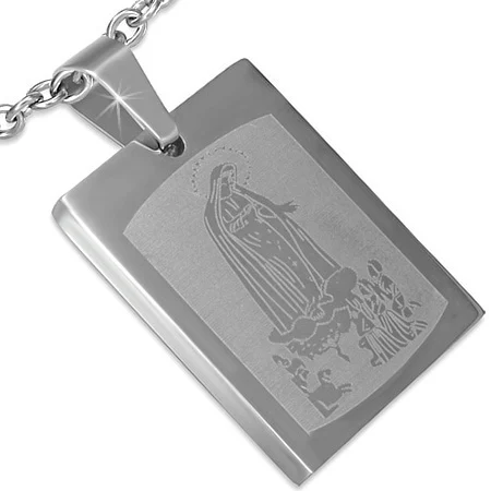Dije de Acero Grabado Virgen Maria con Magneto