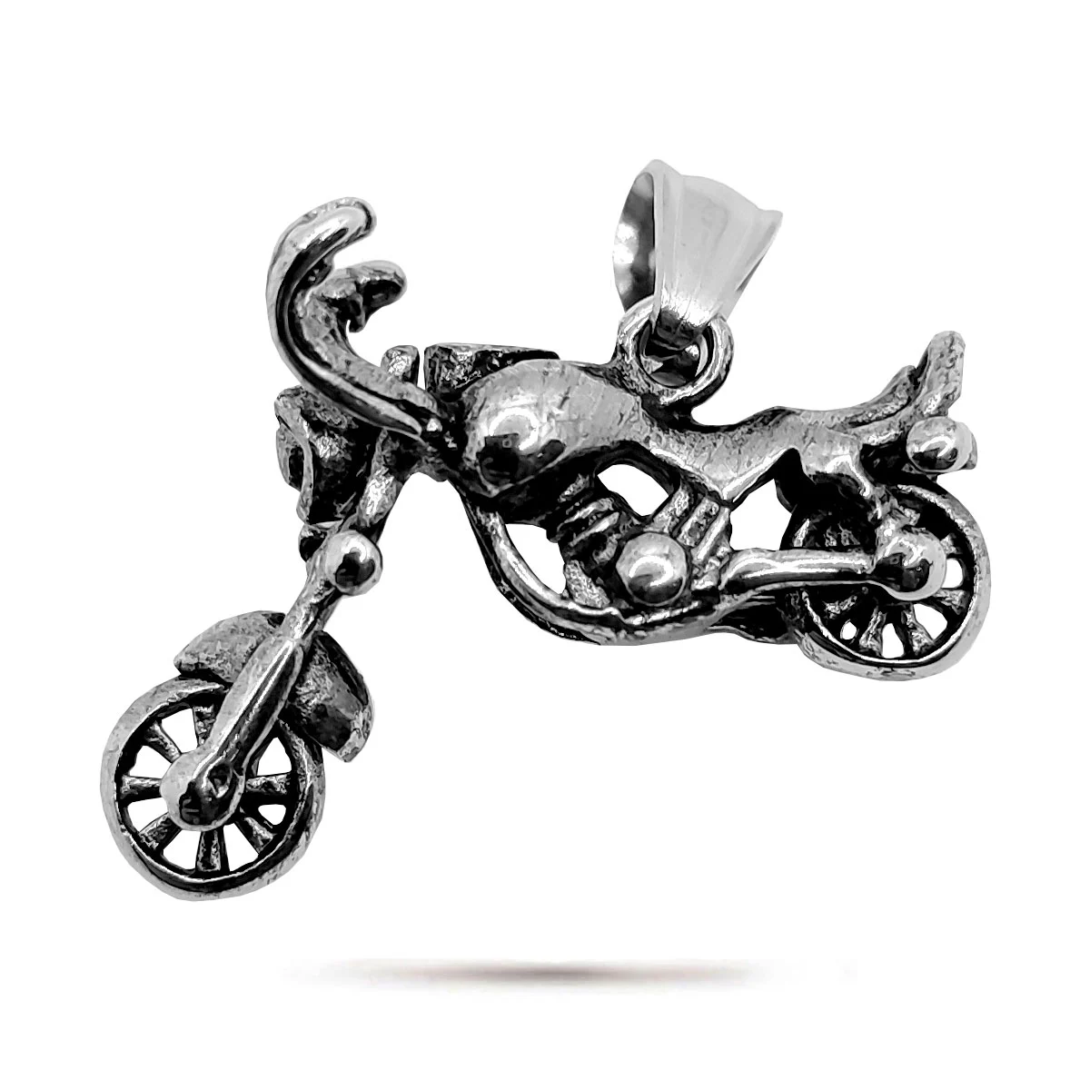 Dije Acero Inoxidable Plateado Motocicleta Chopper Biker