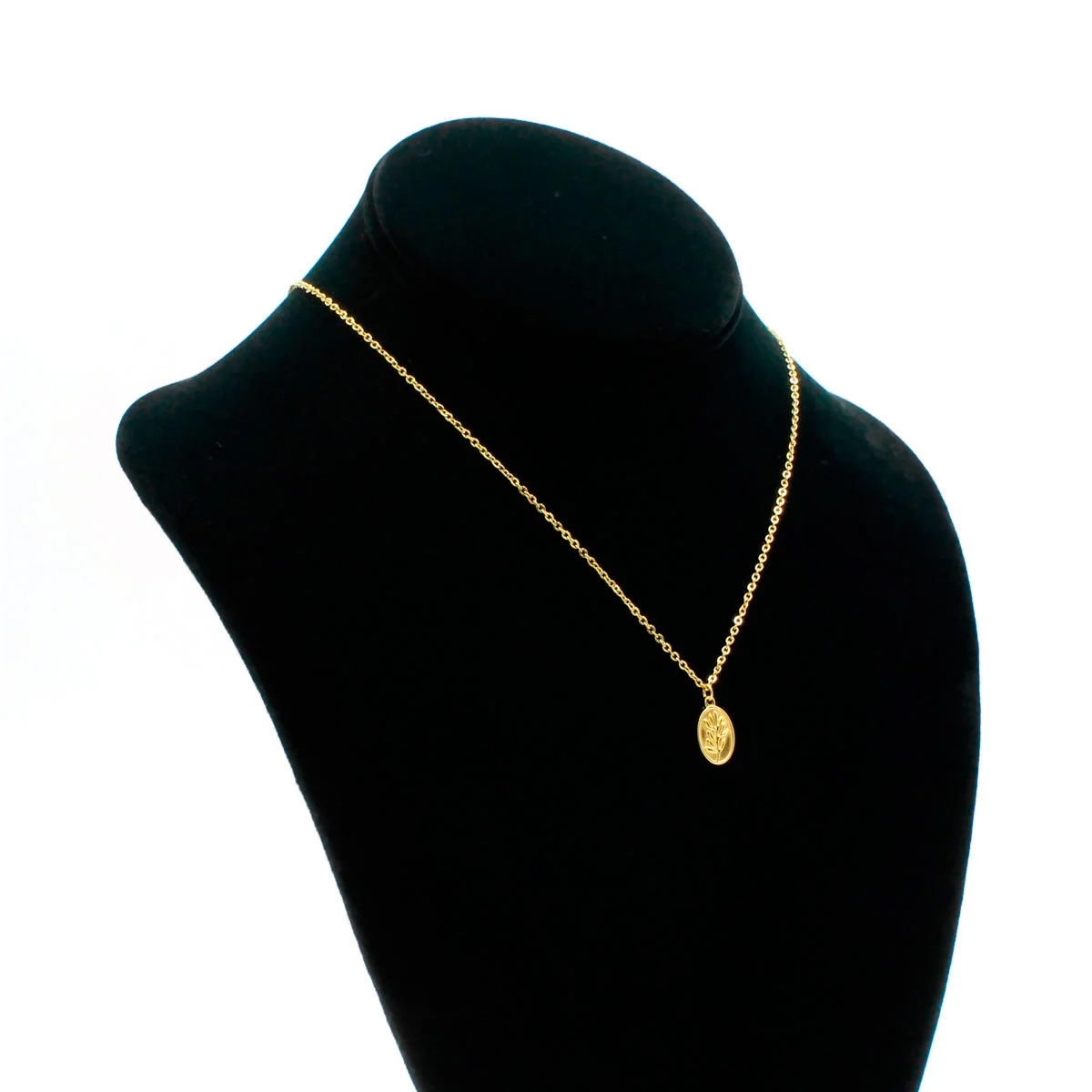 Collar Acero Inoxidable Dorado Planta Alga Marina