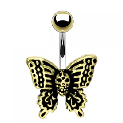 Piercing para el ombligo Diseño Mariposa de la Muerte
