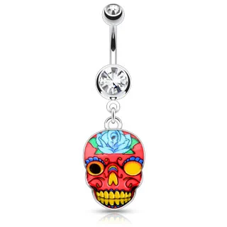 Piercing para Ombligo Calavera Mexicana 3