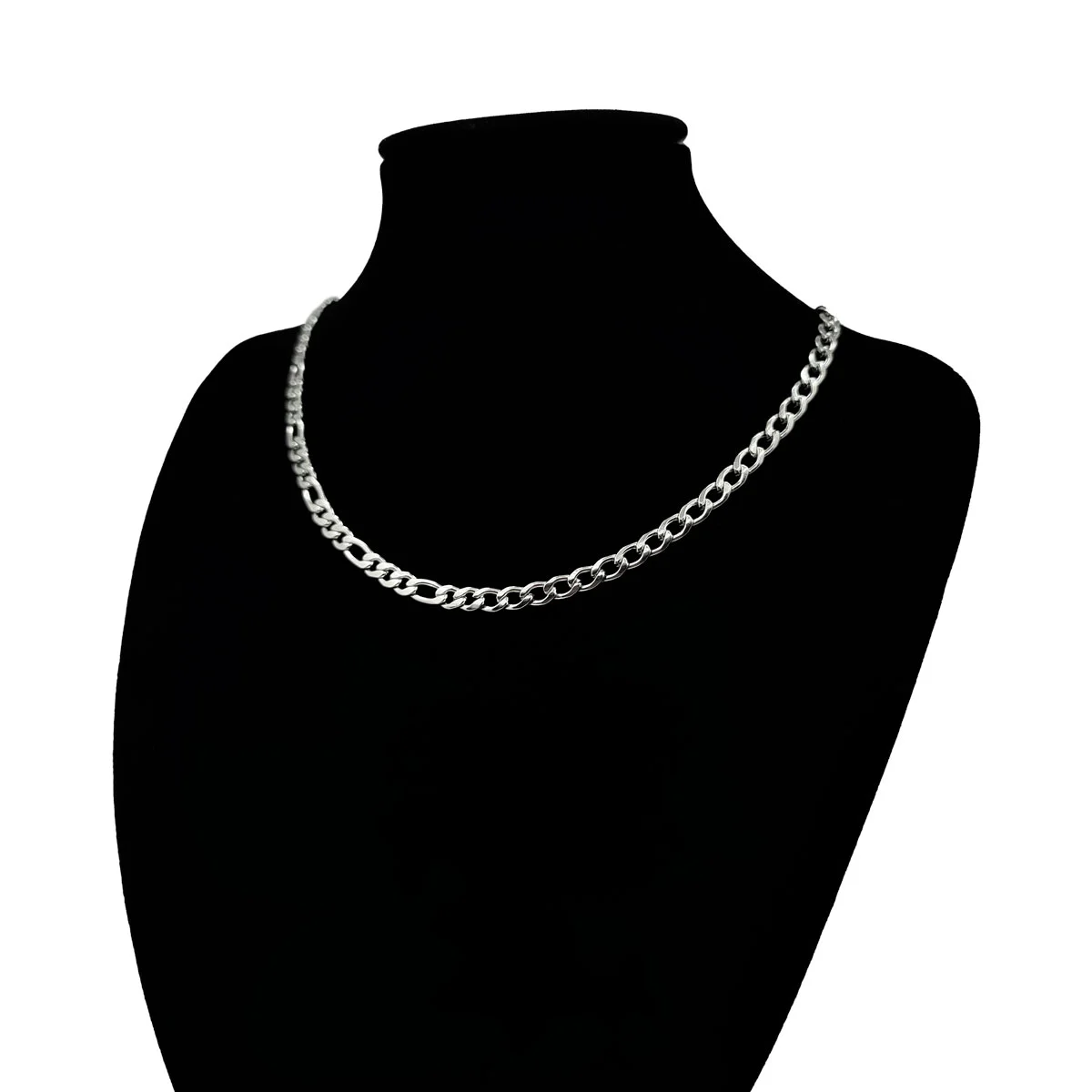 Cadena Acero Inox Plateado Tipo Choker Eslabon 3x1