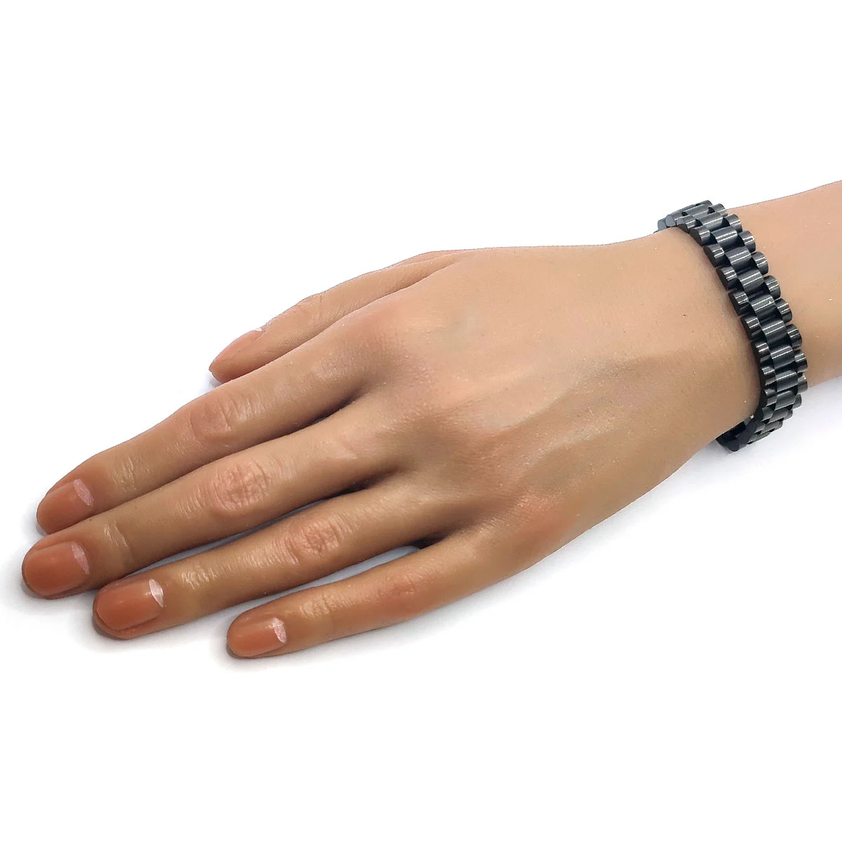 Pulsera Acero Inox Negro Extensible de Reloj Eslabones