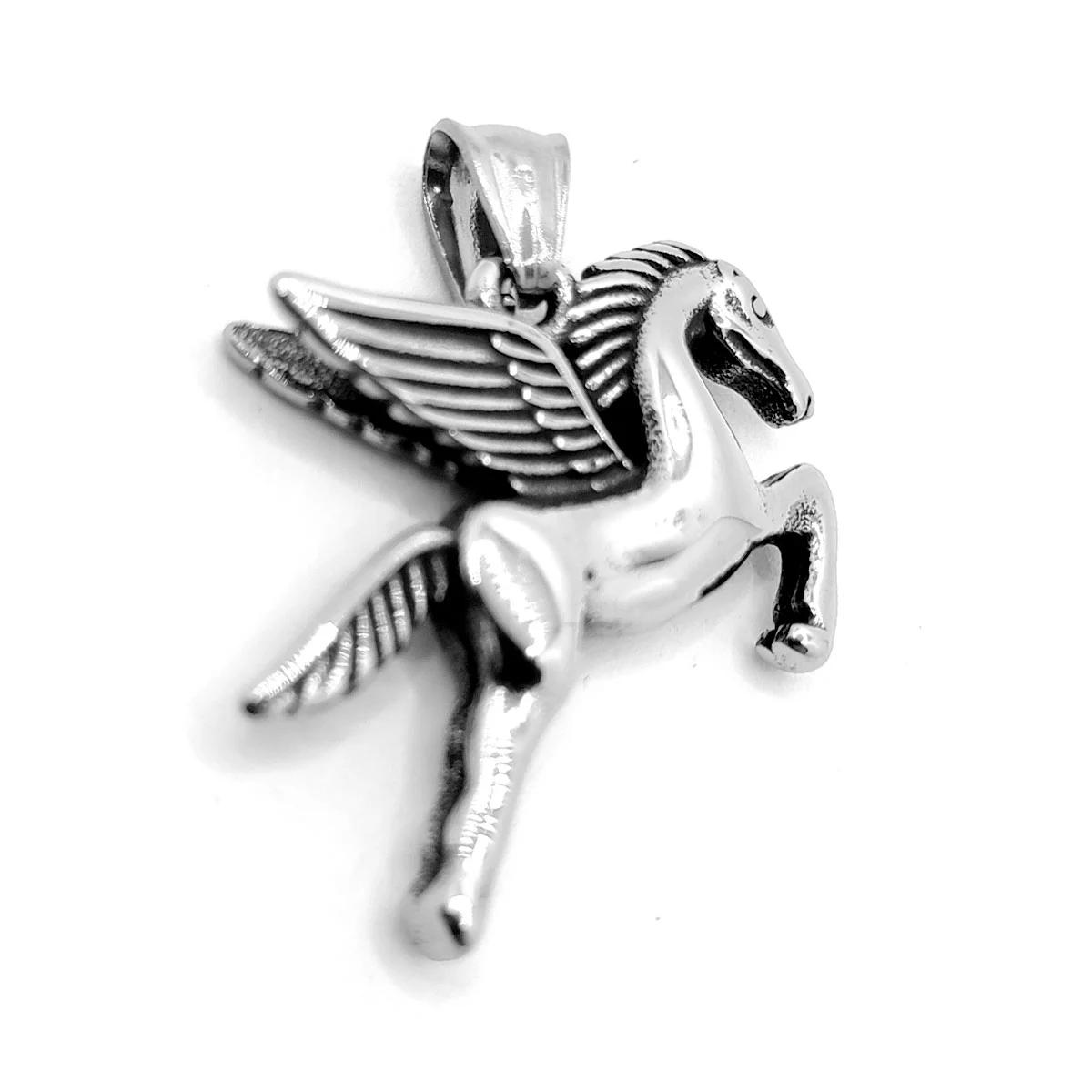 Dije Acero Inoxidable Plateado Caballo Pegaso Alas