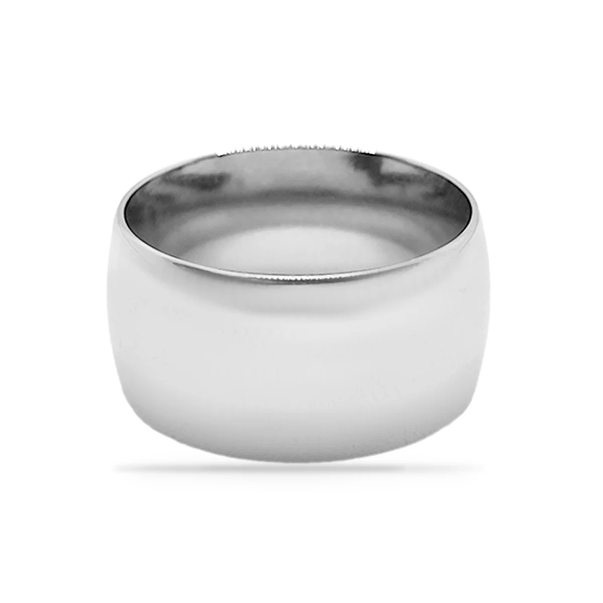 Anillo Acero Inox Plateado Argolla Gruesa Lisa 12 mm