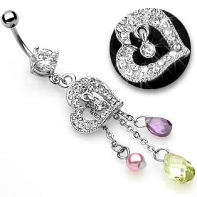 Piercing en el ombligo Diseño Corazon Shine