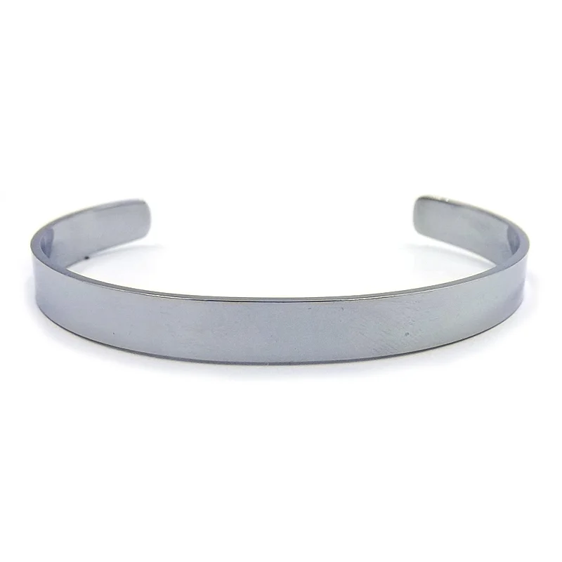 Pulsera de Acero Tipo Brazalete Unisex Liso para Grabar