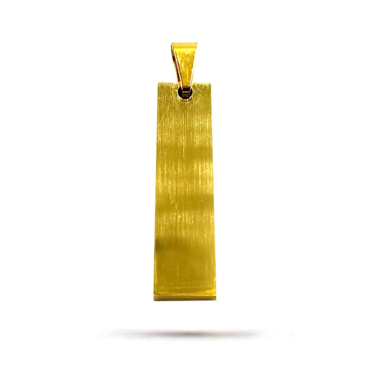 Dije Acero Inoxidable Dorado Placa Lisa Simple 30 mm