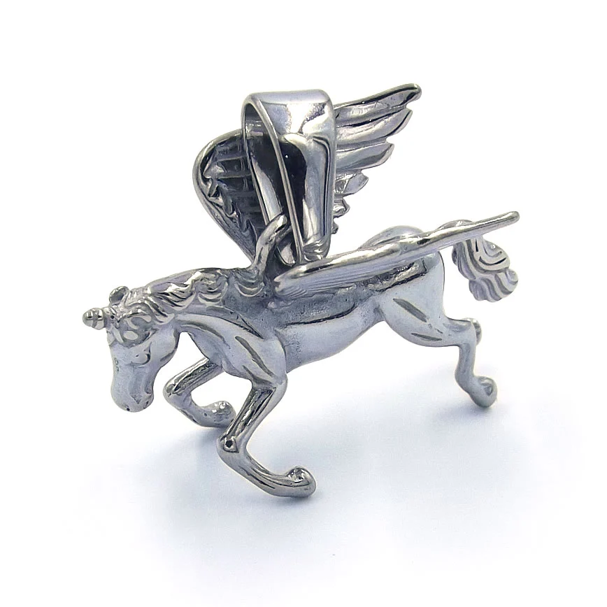 Dije Acero Inoxidable Unicornio con Alas Alicornio