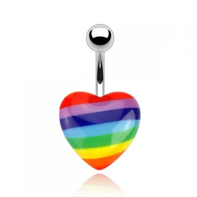 Piercing en el ombligo Diseño Corazon Orgullo Gay