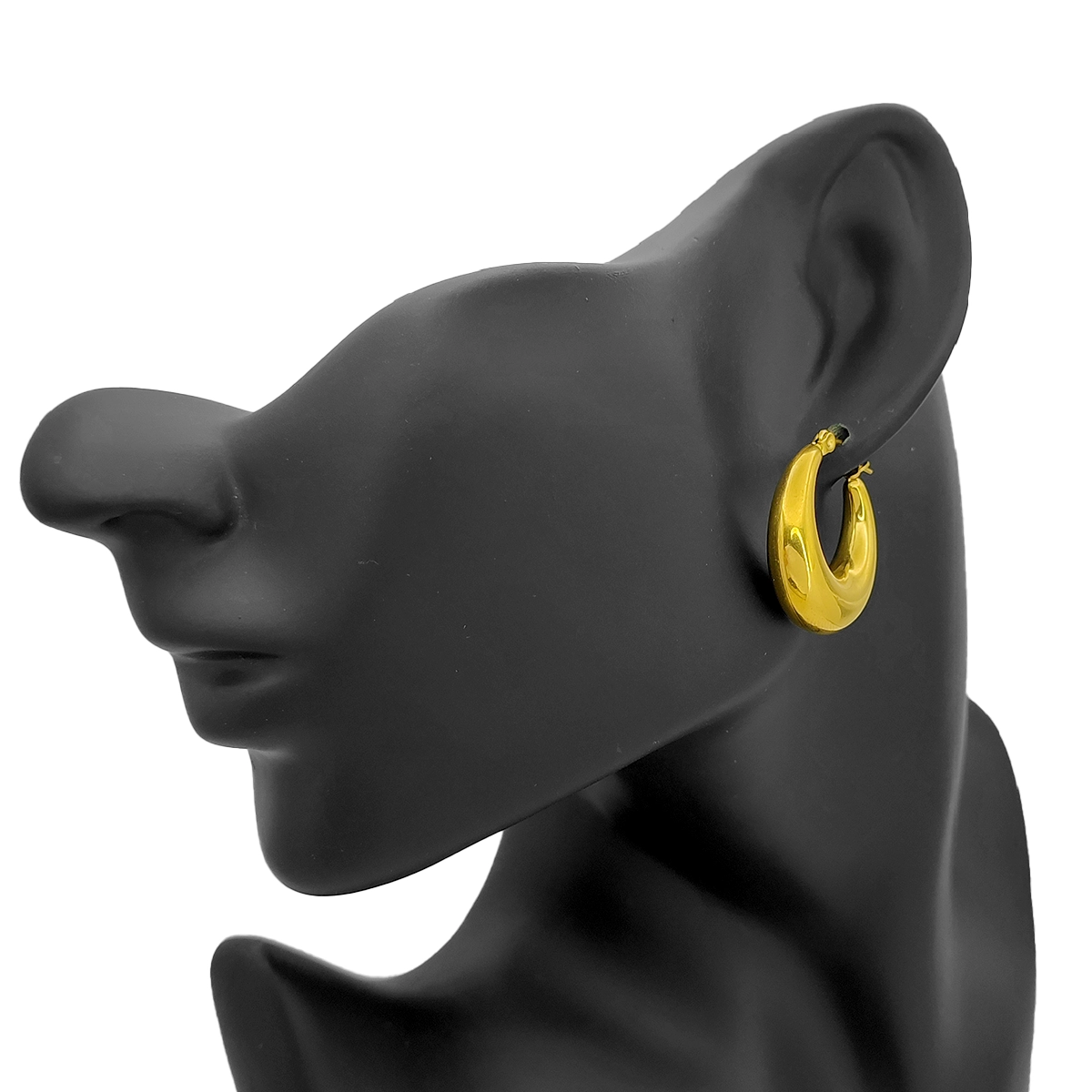 Aretes Acero Dorado Arracadas Chunky Gruesas Moda