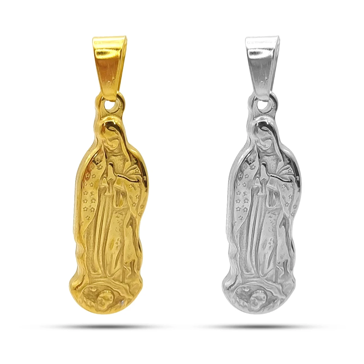 Dije Acero Figura Completa Virgen de Guadalupe Religión 22 mm