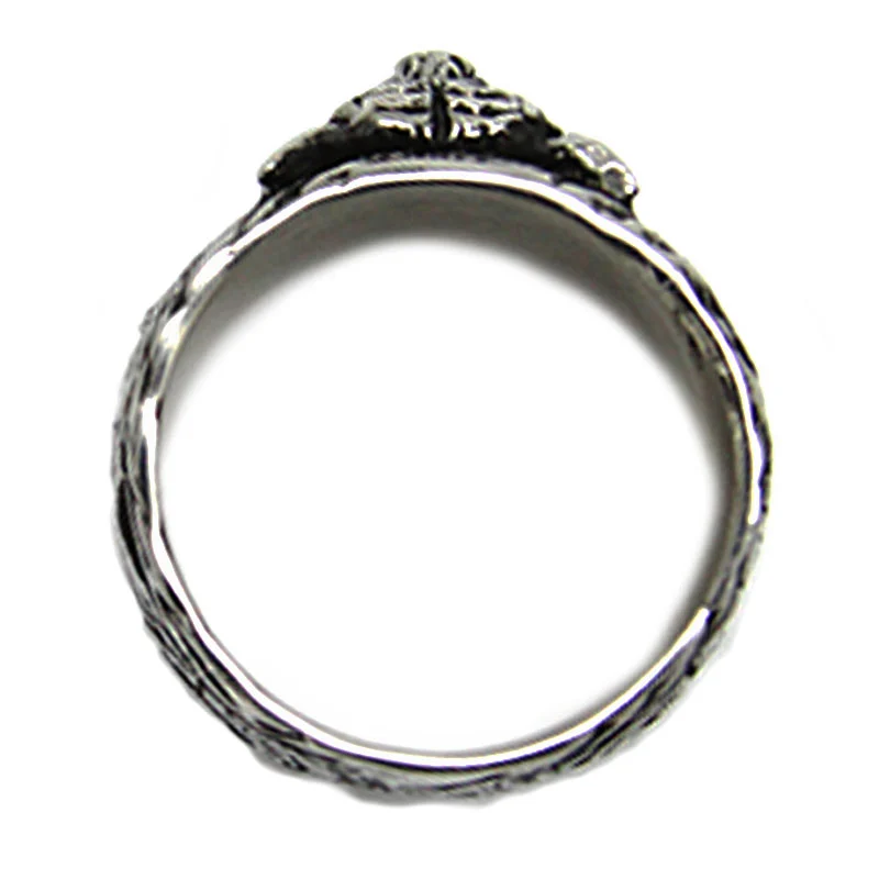 Anillo Hombre Acero Inox Plateado Negro Tigre Grecas
