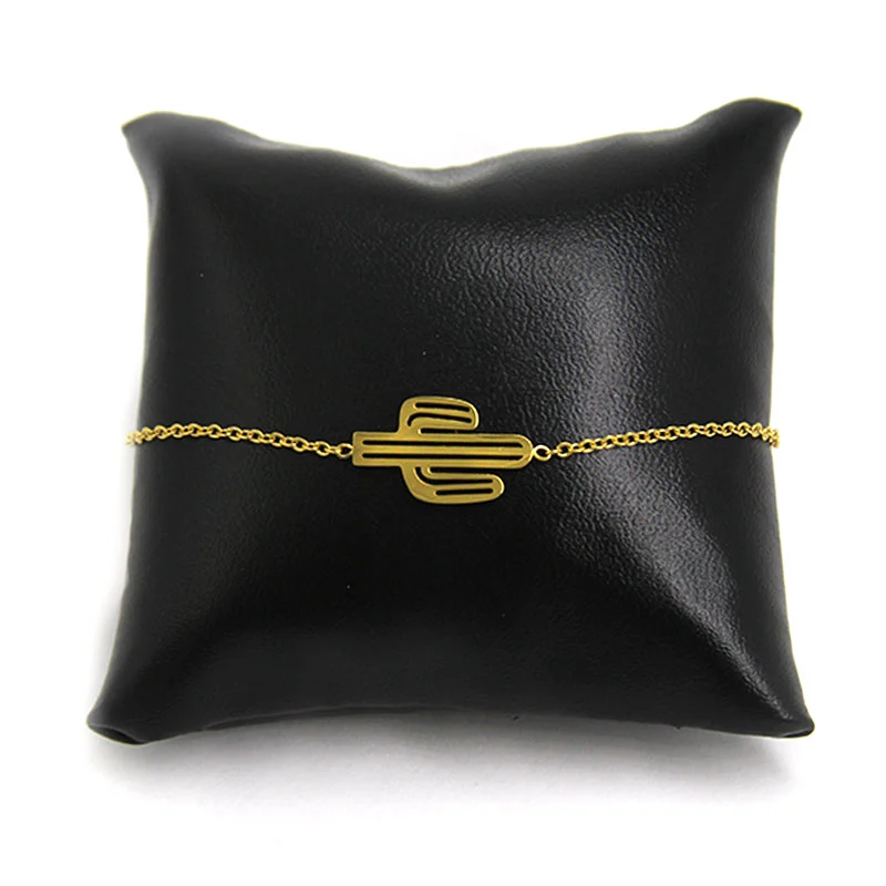 Pulsera Acero Dorado Sahuaro Cactus Desierto