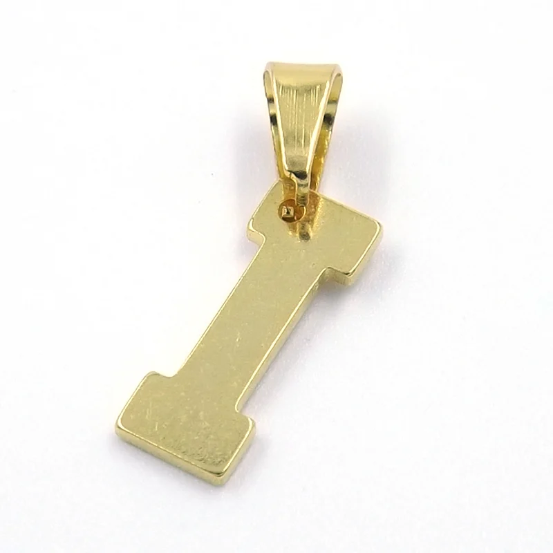 Dije de Acero Dorado Letra I Pequeña Alfabeto
