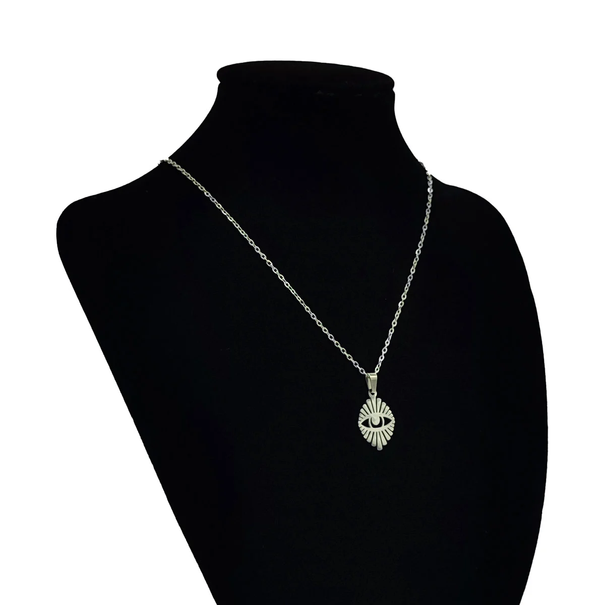 Set Joyeria Acero Inoxidable Plateado Ojo Protector Luz