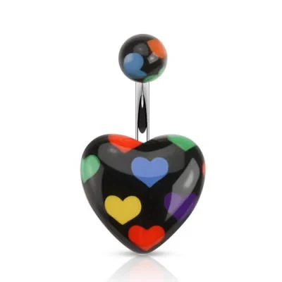Piercing en el ombligo de Acrilico Diseño Corazones