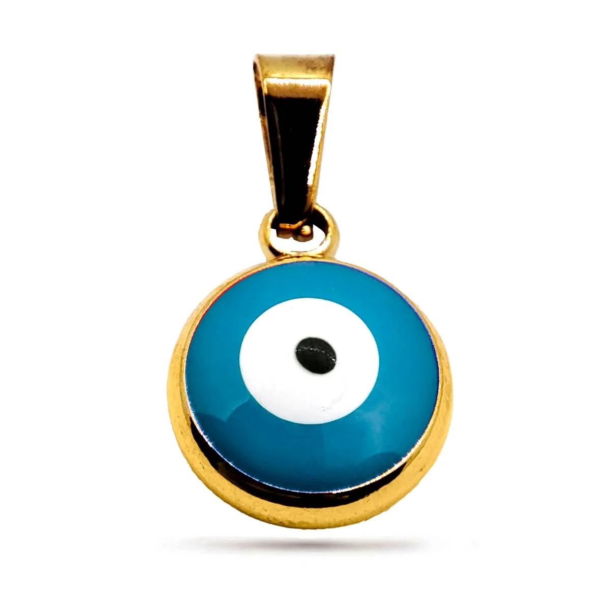 Dije Acero Inox Dorado Ojo Turco Nazar Azul Protección
