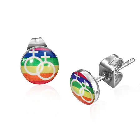 Broqueles Circulares de Acero Orgullo Gay Mujer